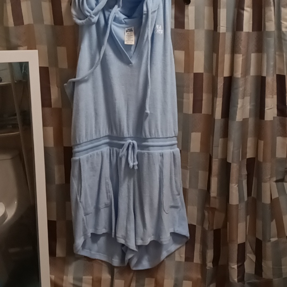 FINAL PRICE NWOT LOVE & SPORTS blue terry cloth jumpsuit/drawstring XXXL/22